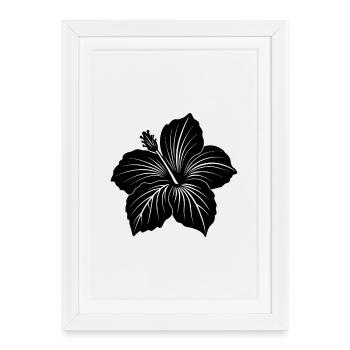 Fleur d’hibiscus - Affiche encadrée (27 × 37 cm) - blanc - Devant
