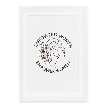 Strong women's round logo - Framed poster (27 × 37 cm) - white - Front