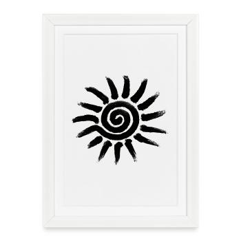 symbole soleil tribal - Affiche encadrée (27 × 37 cm) - blanc - Devant