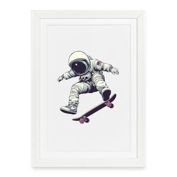 Skating in Space  - Affiche encadrée (27 × 37 cm) - blanc - Devant