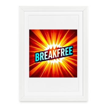 Breakfree Burst Graphic - Framed poster (27 × 37 cm) - white - Front