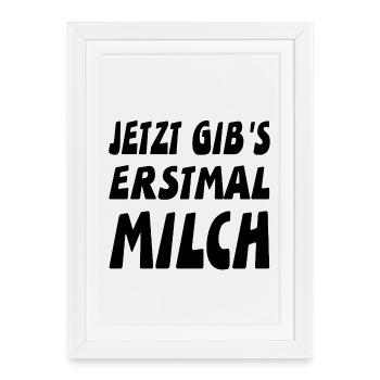 Milch - Gerahmtes Poster (27 × 37 cm) - Weiß - Vorne