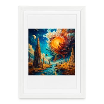 Cité Astrale et Torsion Solaire - Affiche encadrée (27 × 37 cm) - blanc - Devant