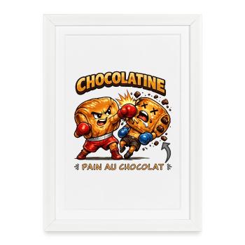 Chocolatine boxe - Affiche encadrée (27 × 37 cm) - blanc - Devant