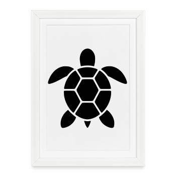 Turtle - Framed poster (27 × 37 cm) - white - Front