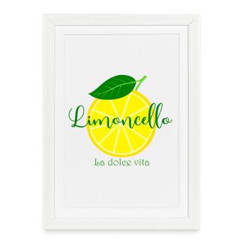 Limoncello La Dolce Vita  - Gerahmtes Poster (27 × 37 cm) - Weiß - Vorne