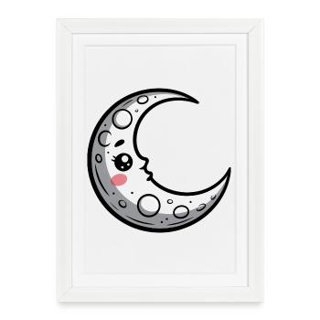 Moon - Framed poster (27 × 37 cm) - white - Front