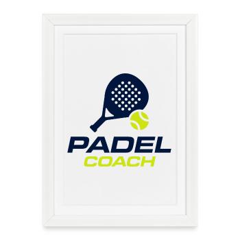Padel Coach Sports Club Shirt Design - Framed poster (27 × 37 cm) - white - Front