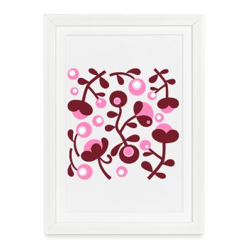 Abstract Peonies L Rose Sorbet Berry Red White - Framed poster (27 × 37 cm) - white - Front