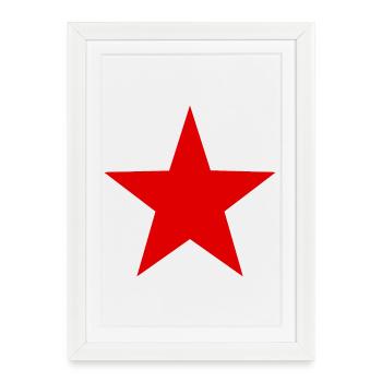 Étoile Rouge - Affiche encadrée (27 × 37 cm) - blanc - Devant