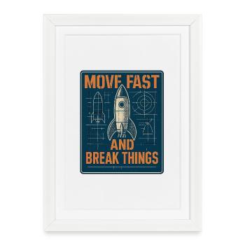 Rocket Symbol: Act Fast - Framed poster (27 × 37 cm) - white - Front