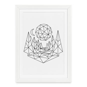 Polygone du paysage - Affiche encadrée (27 × 37 cm) - blanc - Devant