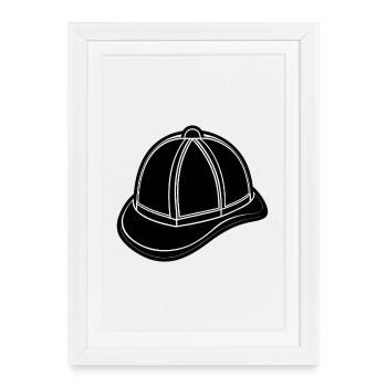 Fireman hat - Framed poster (27 × 37 cm) - white - Front