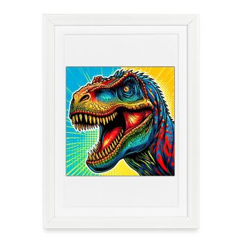 dinosaure - Affiche encadrée (27 × 37 cm) - blanc - Devant