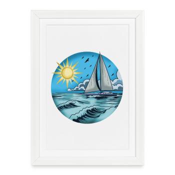 Gliders by the sea 1 - Framed poster (27 × 37 cm) - white - Front