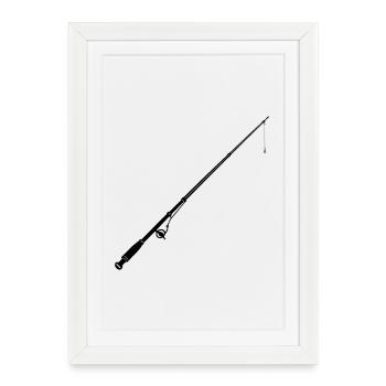 Canne à pêche - Affiche encadrée (27 × 37 cm) - blanc - Devant