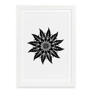 Fleur d’Edelweiss - Affiche encadrée (27 × 37 cm) - blanc - Devant