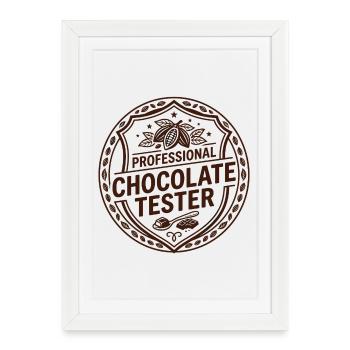 Barre de chocolat Cuisson de barres chocolatées - Affiche encadrée (27 × 37 cm) - blanc - Devant
