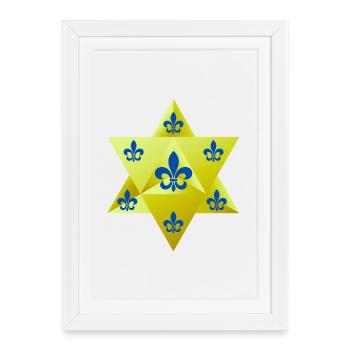 Merkaba Star & Feur de lis - Framed poster (27 × 37 cm) - white - Front