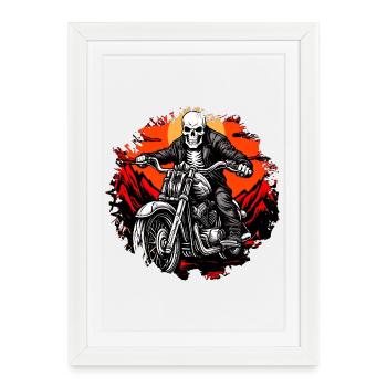 Motorcycle Skeletons - Framed poster (27 × 37 cm) - white - Front