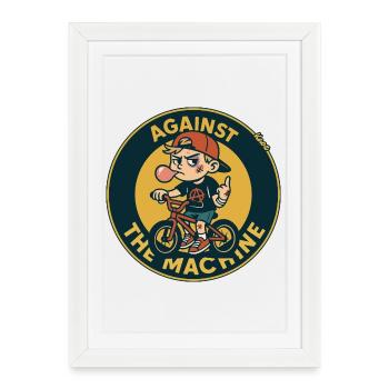 Rogue Kid On Bike – Rebel Patch - Framed poster (27 × 37 cm) - white - Front