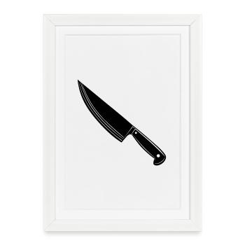 Couteau de cuisinière - Affiche encadrée (27 × 37 cm) - blanc - Devant