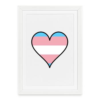 Trans Pride Heart - Framed poster (27 × 37 cm) - white - Front