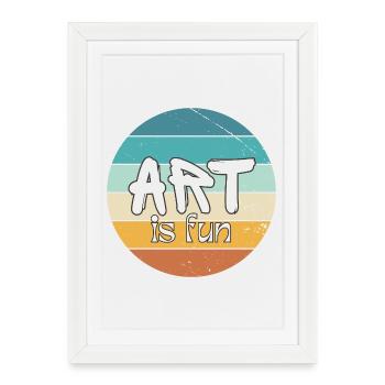 Art rétro – L’art est amusant - Affiche encadrée (27 × 37 cm) - blanc - Devant