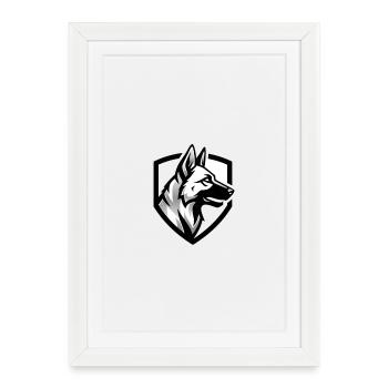Sécurité des armoiries Shepherd - Affiche encadrée (27 × 37 cm) - blanc - Devant