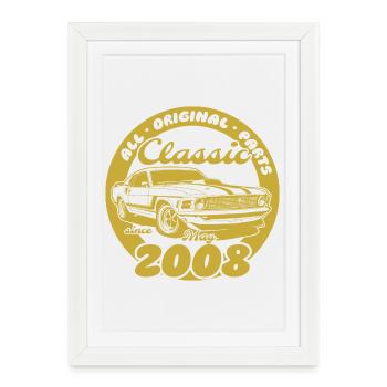 18th Birthday - Classic Musclecar 05/2008 - Framed poster (27 × 37 cm) - white - Front