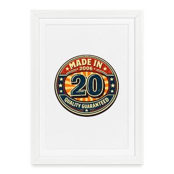 Made 2006 Vintage Badges - Framed poster (27 × 37 cm) - white - Front