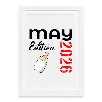 Naissance du bébé en mai 2026 - Affiche encadrée (27 × 37 cm) - blanc - Devant