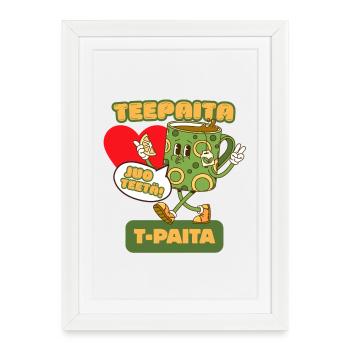 Teeshirt T-shirt - For tea lovers - Framed poster (27 × 37 cm) - white - Front