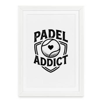 Passion du sport pour le padel et un mode de vie passionné - Affiche encadrée (27 × 37 cm) - blanc - Devant