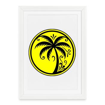 Palm tree icon beach - Framed poster (27 × 37 cm) - white - Front