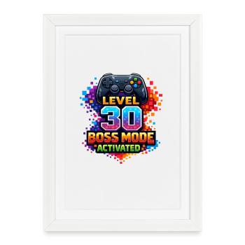 Level 30 Bossmodus Aktiviert - Affiche encadrée (27 × 37 cm) - blanc - Devant