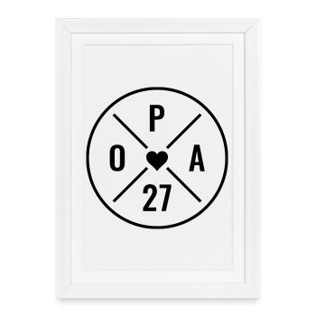 Annonce du bébé grand-père 2027 Petit-fils Petit-fils Grand-père 27 ans - Affiche encadrée (27 × 37 cm) - blanc - Devant