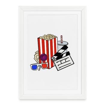 Retro Cinema Snacks Collage - Framed poster (27 × 37 cm) - white - Front