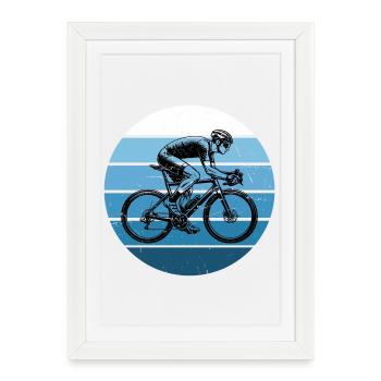 Idée cadeau pour un vélo de route avec vélo de route - Affiche encadrée (27 × 37 cm) - blanc - Devant