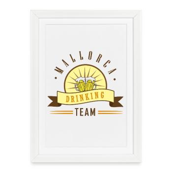 Beer Drinker Team Logo Motif - Framed poster (27 × 37 cm) - white - Front