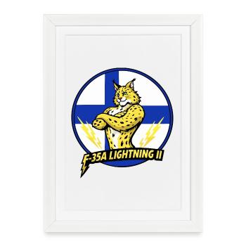 Lynx finlandais Ligthning2 - Affiche encadrée (27 × 37 cm) - blanc - Devant