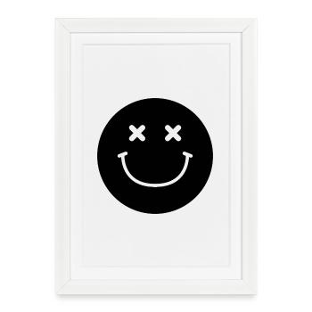 Visage souriant - Affiche encadrée (27 × 37 cm) - blanc - Devant