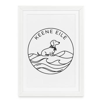Badge de teckel Sea Keene Rush - Affiche encadrée (27 × 37 cm) - blanc - Devant