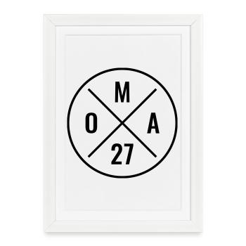 Grand-mère 27 ans - Annonce du bébé - Descendance - Grand-mère 2027 - Affiche encadrée (27 × 37 cm) - blanc - Devant