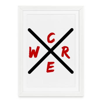 Marque rouge de l’équipe - Affiche encadrée (27 × 37 cm) - blanc - Devant