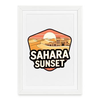 Sahara Sunset Castle - Framed poster (27 × 37 cm) - white - Front
