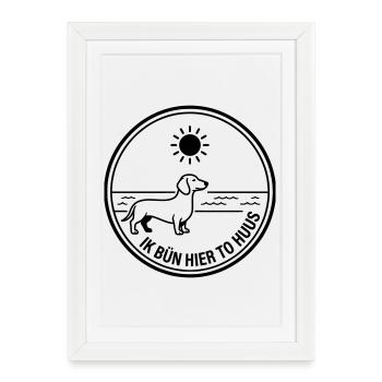 Patrie du nord de l’Allemagne du nord de l’Allemagne à huus - Affiche encadrée (27 × 37 cm) - blanc - Devant