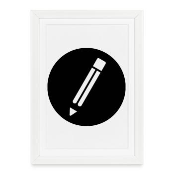 Crayon - Affiche encadrée (27 × 37 cm) - blanc - Devant