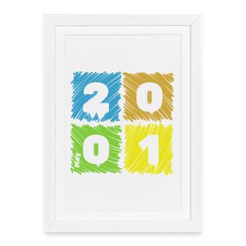 25. Geburtstag Farbige Patches since 05/2001 - Framed poster (27 × 37 cm) - white - Front