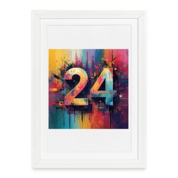 Colorful Abstract 24 - Framed poster (27 × 37 cm) - white - Front